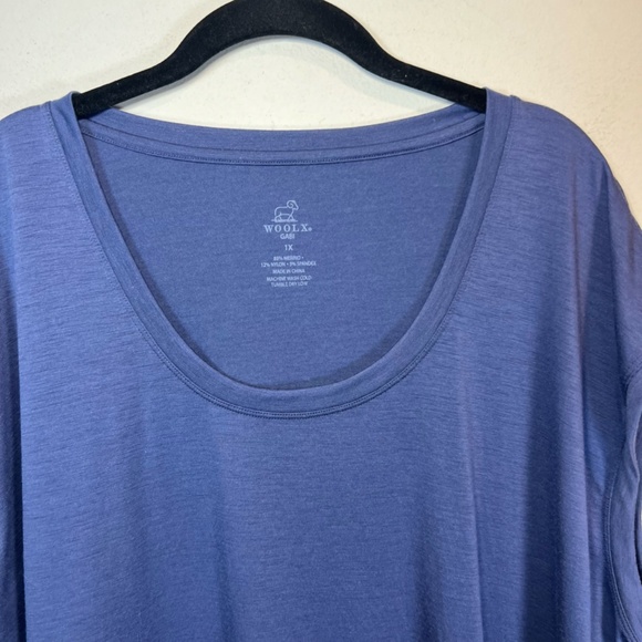 WoolX Women’s Gabi Tunic Top Shirt Blue All Season Merino Wool Lightweight Sz 1X - Picture 2 of 8